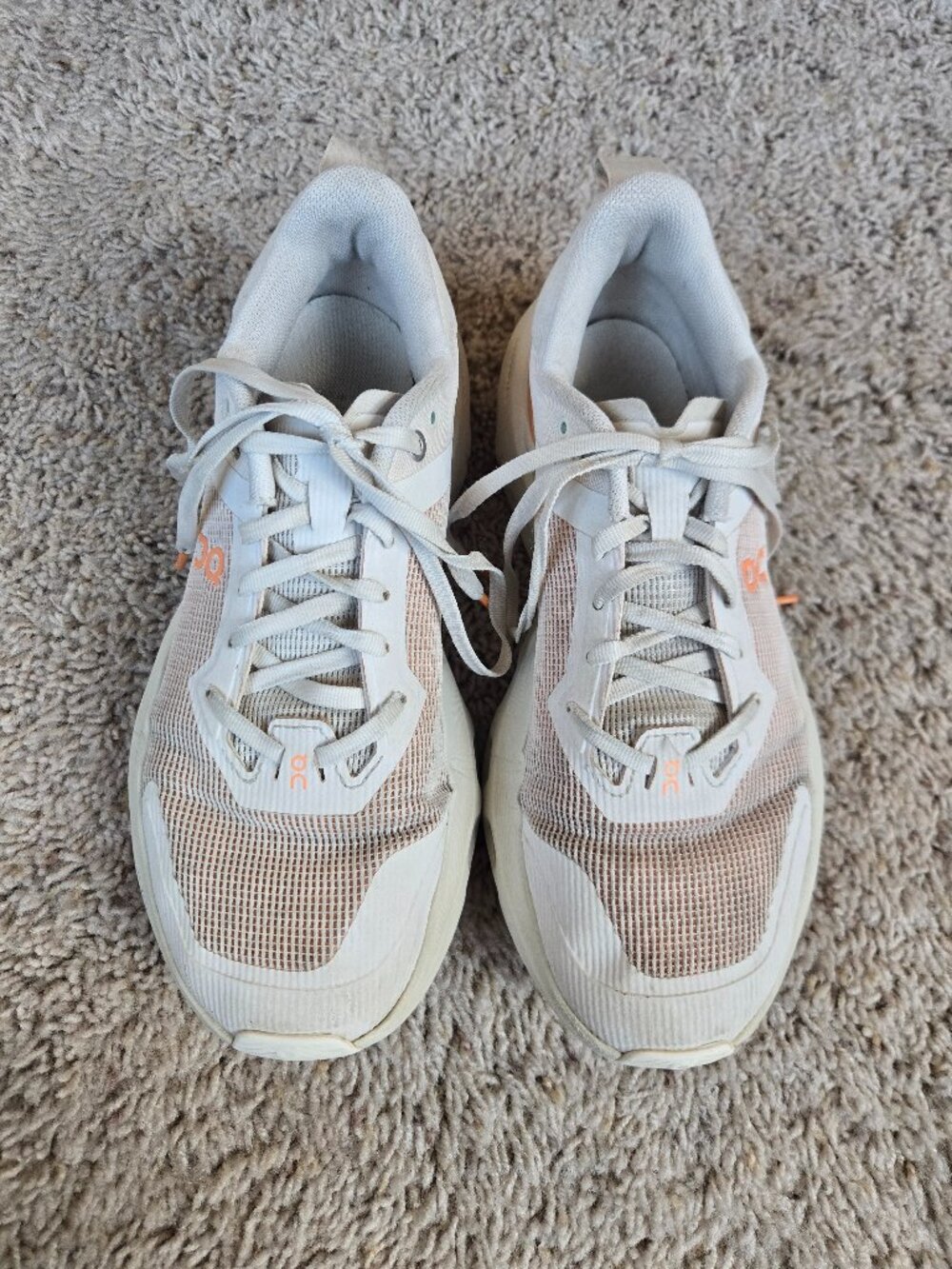 On Cloud Pulse Next Sneakers in White/Orange Women's US Size 8